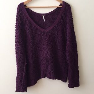 Free People oversized v-neck sweater size small